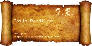 Totis Renáta névjegykártya